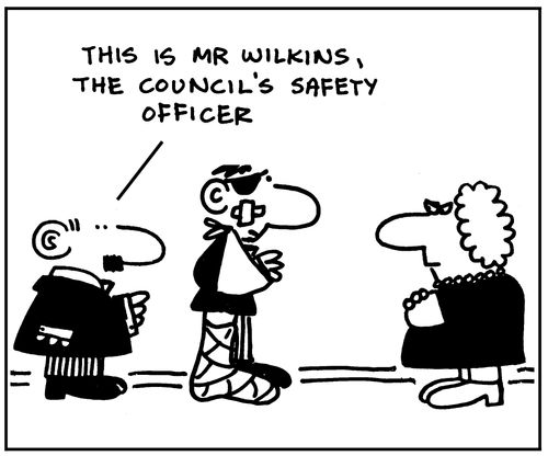 This is Mr.Wilkns, the council's safety officer.