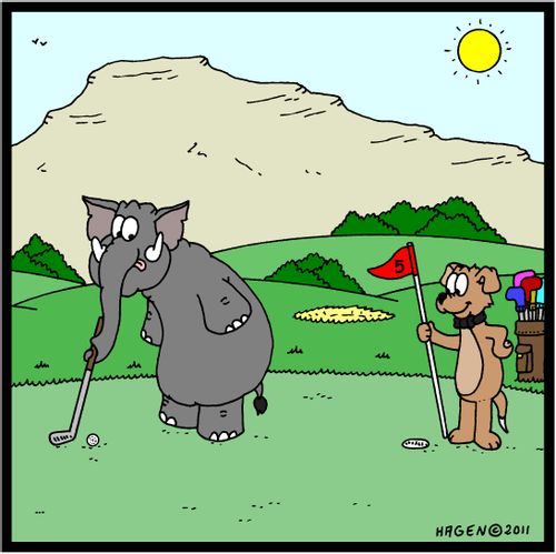 Elephant playing Golf