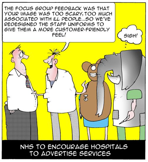NHS to encourage hospitals to advertise in a more friendly manner.