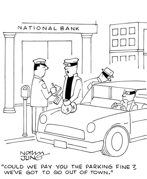 'Could we pay you the parking fine? We've got to go out of town.'