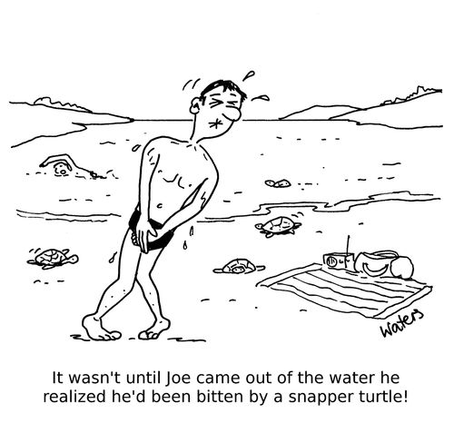 It wasn't until Joe came out of the water he realized he'd been bitten by a snapper turtle!