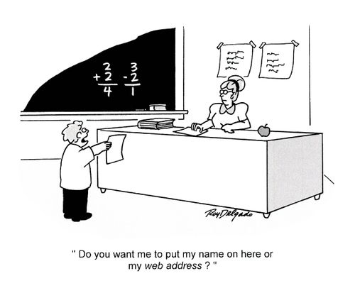'Do you want me to put my name on here or my web address'