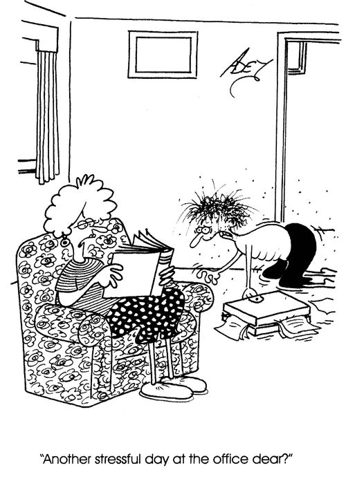 'Another stressful day at the office dear?'