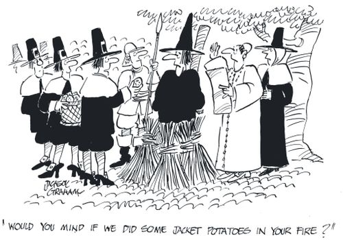 'Would you mind if we did some jacket potatoes in your fire ?'