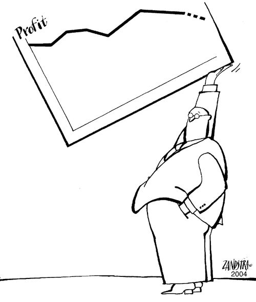 Propping up a profits chart.
