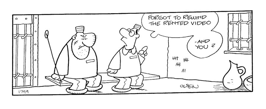 "Forgot to rewind the rented video - and you?"