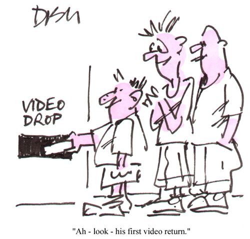 "Ah look, his first video return."