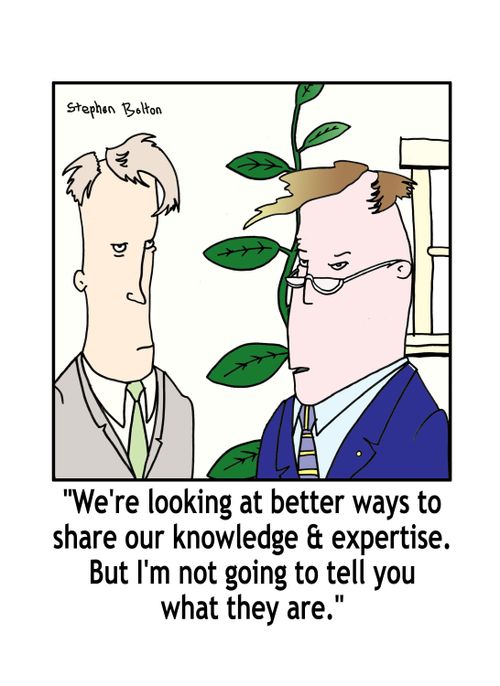 We're looking at better ways to share our knowledge & expertise. But I'm not going to tell you what they are.'