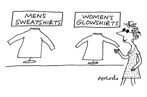 Men's sweatshirts & women's glowshirts.