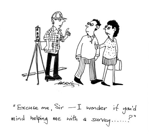 'Excuse me, Sir - I wonder if you'd mind helping me with a survey....?'