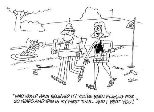 'Who would have believed it! You've been playing for 20 years and this is my first time...and I beat you!'
