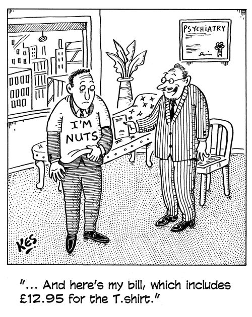 '... And here's my bill, which includes ?12.95 for the T.shirt.'