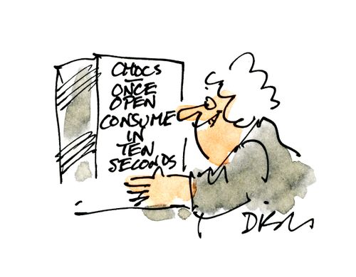 Chocs - once open consume in ten seconds.