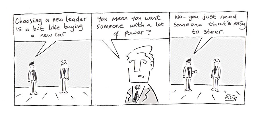 choosing a new leader is a bit like buying a new car - needs to be easy to steer!
