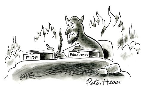 Devil with Fire and Brimstone In-Trays.