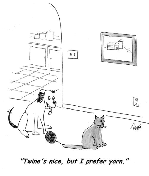 'Twine's nice, but I prefer yarn.'