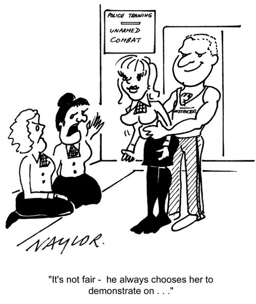 'It's not fair - he always chooses her to demonstrate on...'