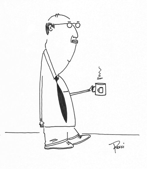 Man with coffee mug.