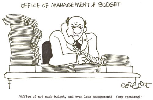 'Office of not much budget, and even less management!  Yomp speaking!'