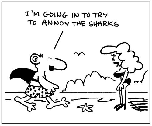 'I'm going in to try to annoy the sharks.'