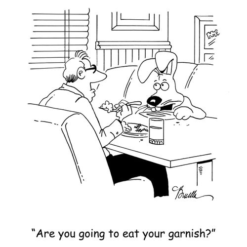 'Are you going to eat your garnish?'