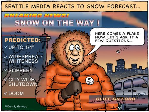 Seattle Media Reacts to Snow Forecast!