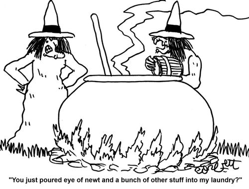 'You just poured eye of newt and a bunch of other stuff into my laundry?'