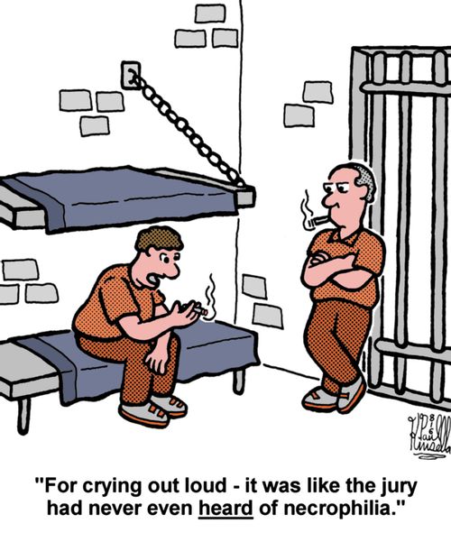 'For crying out loud - it was like the jury had never even heard of necrophilia.'