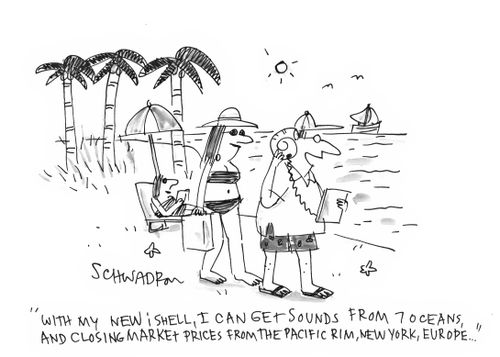 'With my new ishell, I can get sounds from 7 oceans and closing market prices from the pacific rim, New York, Europe. . .'