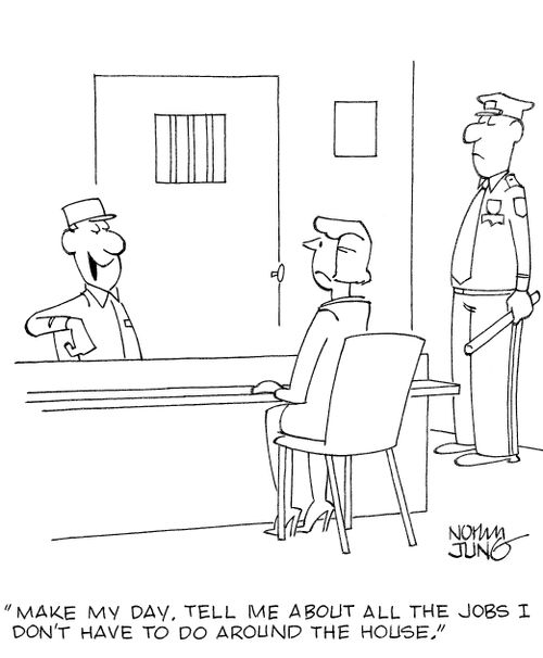 'Make my day. Tell me about all the jobs I don't have to do around the house.'