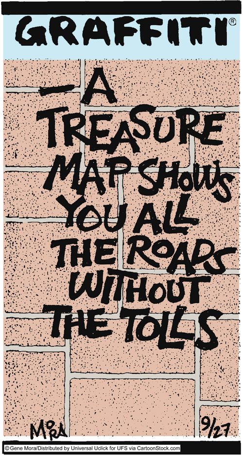 A treasure map shows you all the roads without tolls.