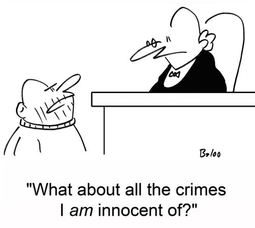 'What about all the crimes I am innocent of?'