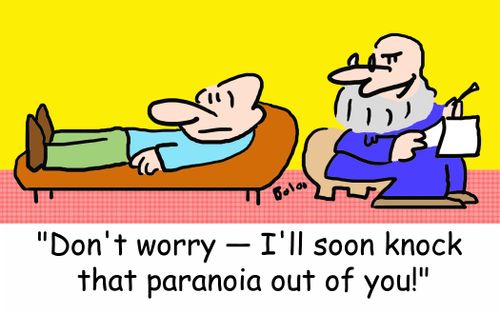 'Don't worry -- I'll soon knock that paranoia out of you!'