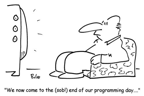 'We now come to the end (sob!) of our programming day....'