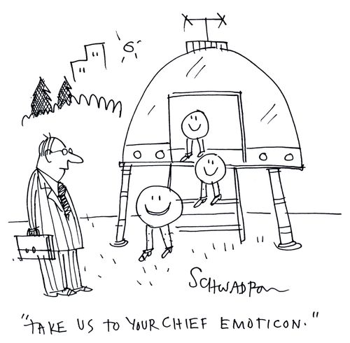 'Take us to your chief emoticon.'