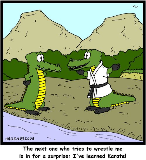 'The next one who tries to wrestle me is in for a surprise: I've learned Karate!'