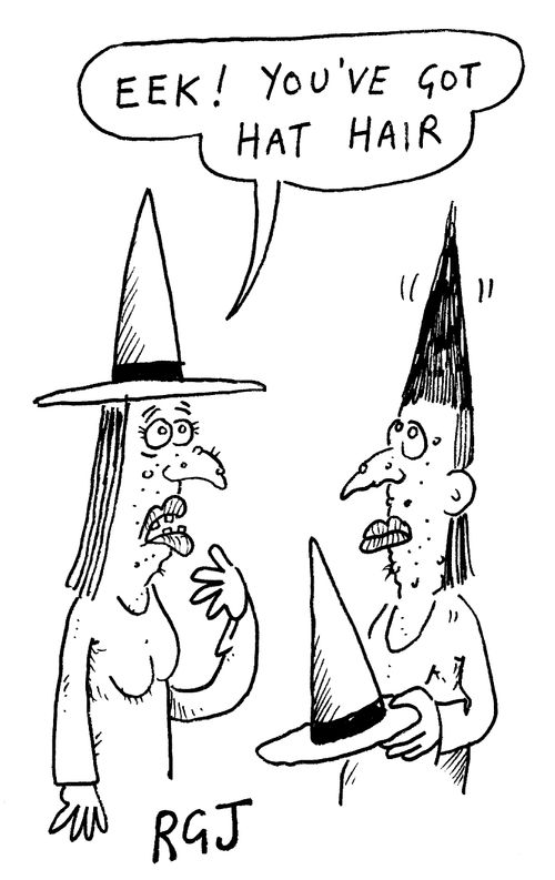 EEK! You've got hat hair!
