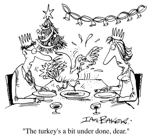 The Turkey's a bit underdone dear.