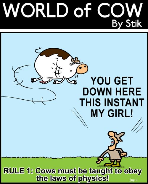 Rule 1: Cows must be taught to obey the laws of physics!