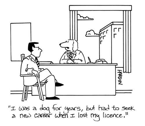 'I was a dog for years, but had to seek a new career when I lost my licence.'