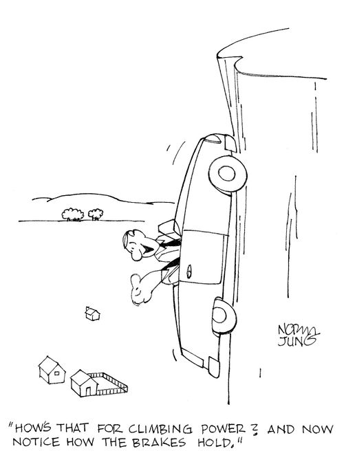 'How's that for climbing power? And now notice how the brakes hold.'