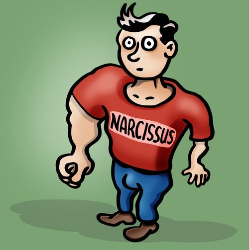 Narcissus having a very large right arm.