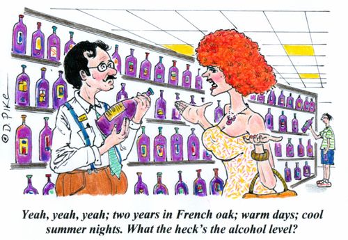 'Yeah, yeah, yeah; two years in French oak; warm days; cool summer nights. What the heck's the alcohol level?'