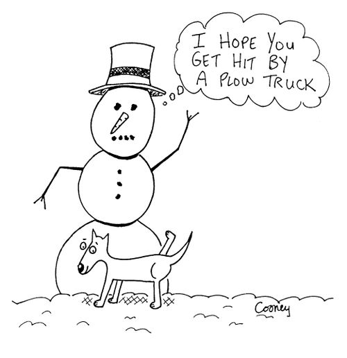 "I hope you get hit by a plow truck."