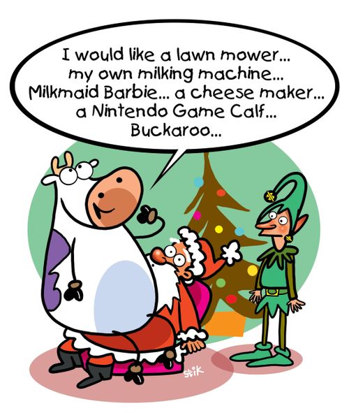 COWS: Cow on Santa's lap