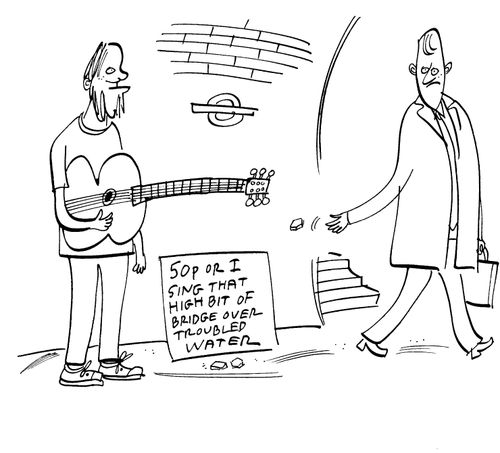 "50p or I sing that high bit of Bridge over troubled water"