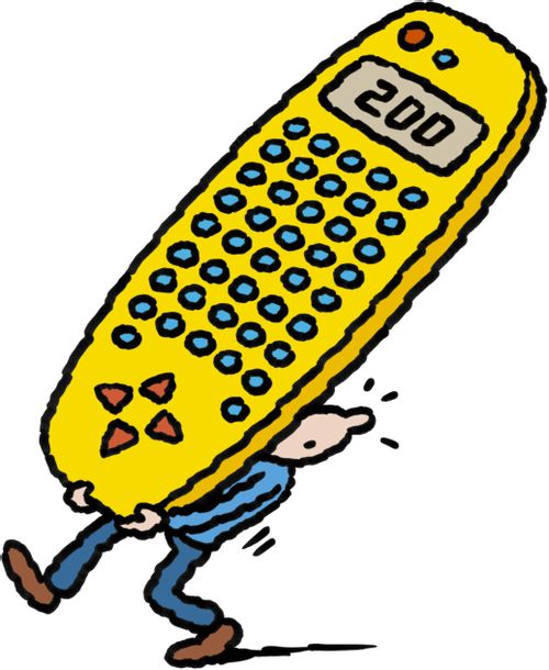 Man struggling to carry a giant tv remote control with hundreds of channels.