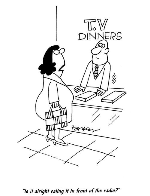 'Is it alright eating it in front of the radio?'