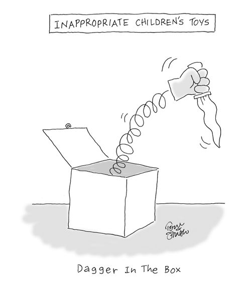 Inappropriate Children's Toys - Dagger in the box.