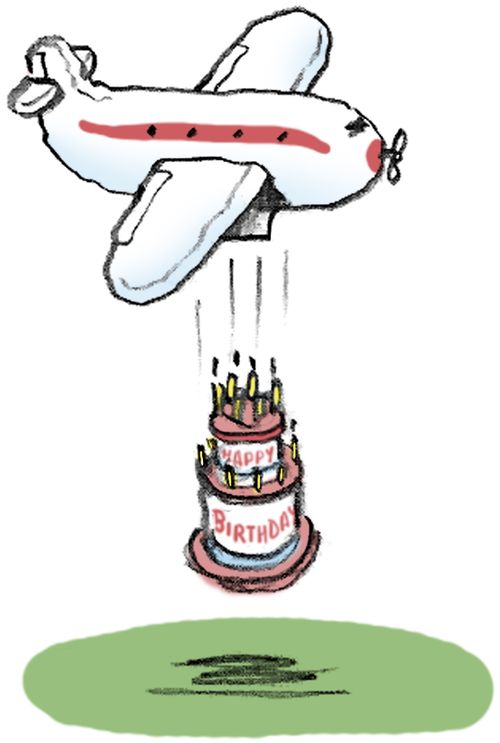 Plane drops giant birthday cake from sky
